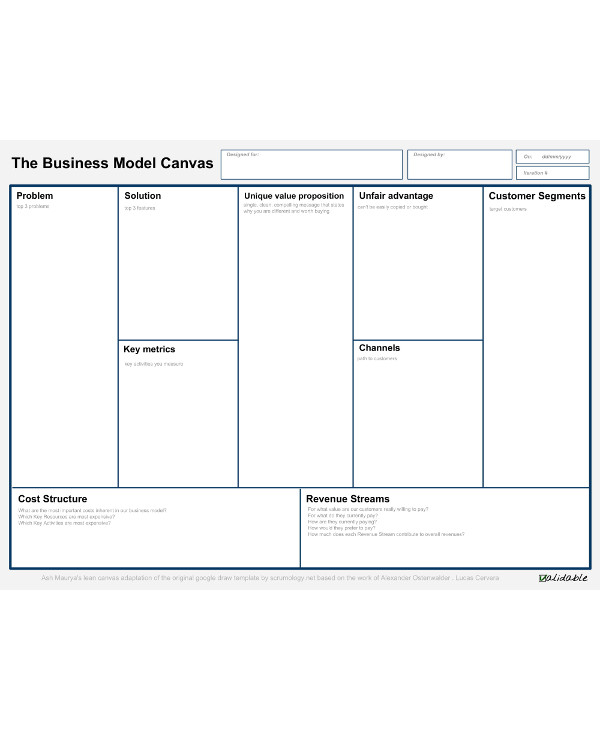 Lean Business Plan Template