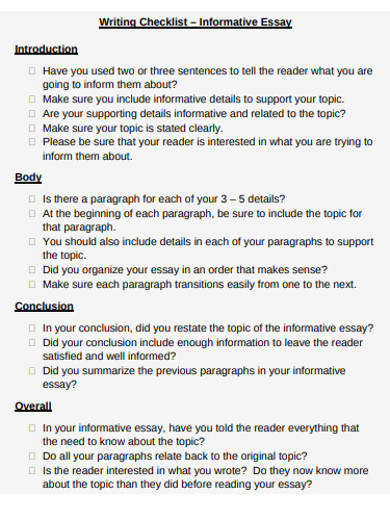 Informative Essay Format