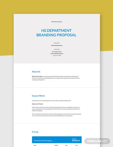 School Branding Proposal Template