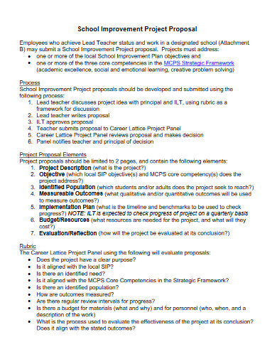 School Improvement Project Proposal