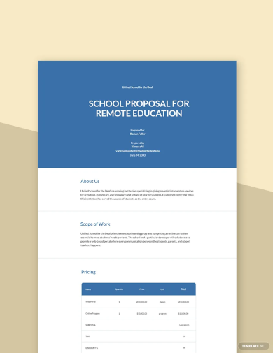 Basic School Proposal Template