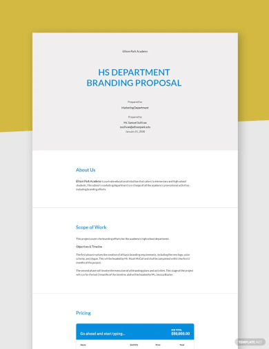 New School Branding Proposal Template