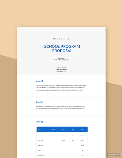 School Program Proposal Template