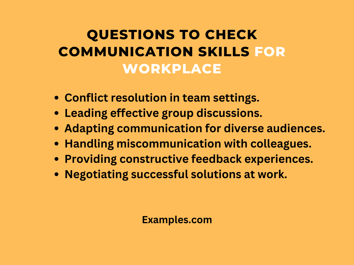 Questions To Check Communication Skills for workplace