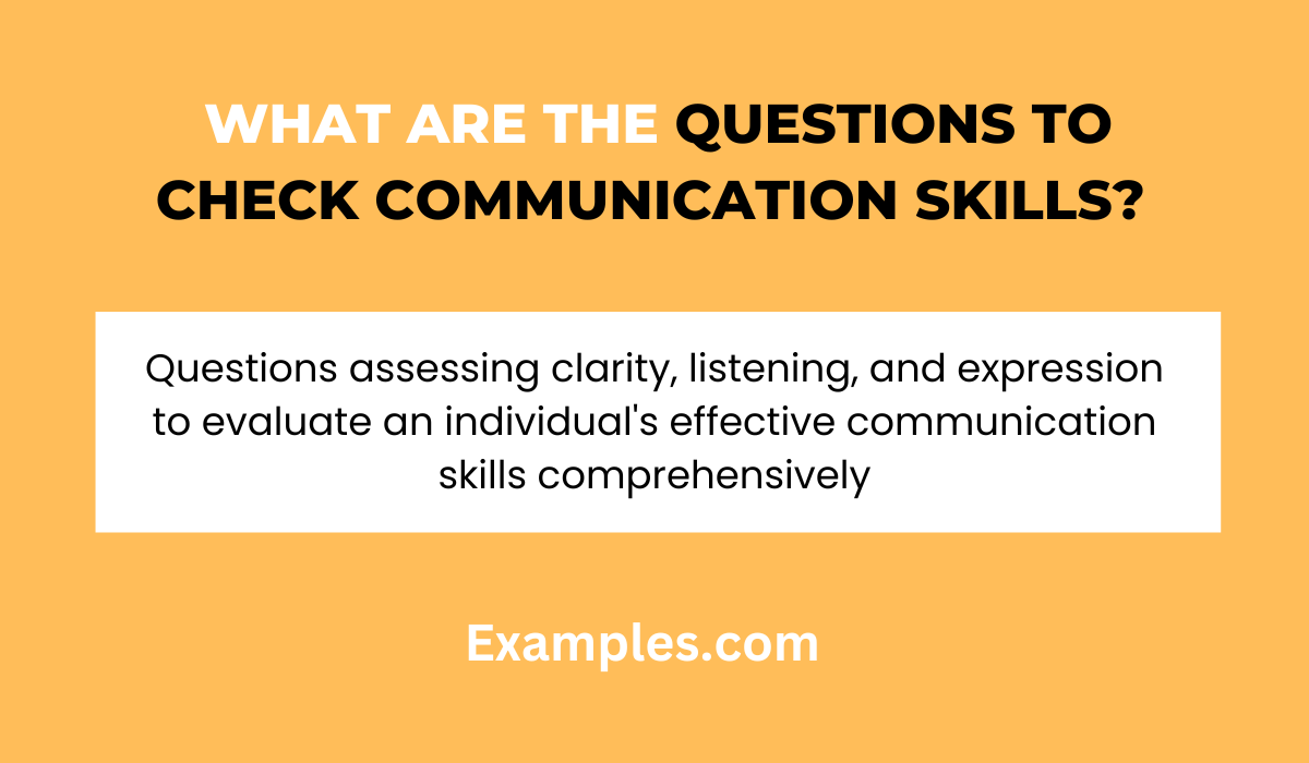 What are Questions To Check Communication Skills