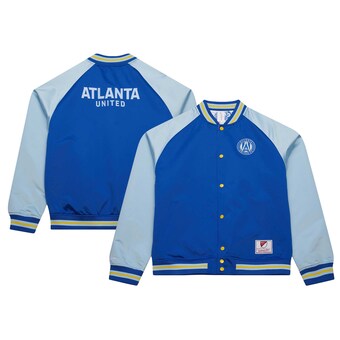 Men's Atlanta United FC Mitchell & Ness Blue/White Resurgens Reversible Raglan Full-Snap Jacket