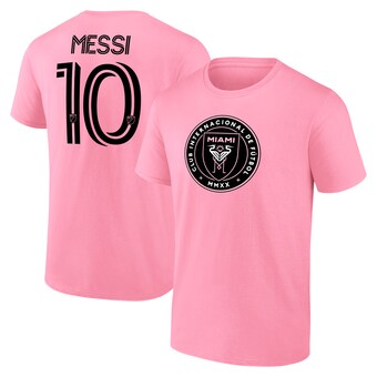 Men's Inter Miami CF Lionel Messi Fanatics Pink Authentic Stack Name & Number T-Shirt