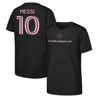 Preschool Inter Miami CF Lionel Messi Black Name & Number T-Shirt