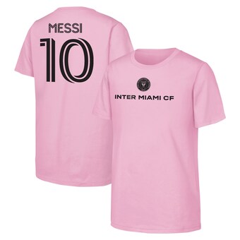 Youth Inter Miami CF Lionel Messi Pink Name & Number T-Shirt