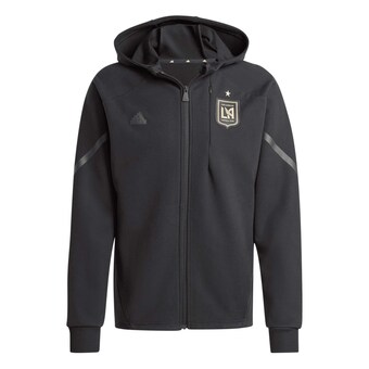 Men's LAFC adidas Black 2024 Anthem Travel Raglan Sleeve Full-Zip Jacket