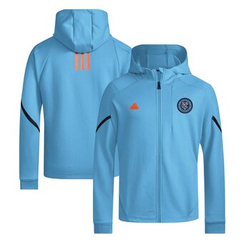 Men's New York City FC adidas Sky Blue 2024 Anthem Travel Raglan Sleeve Full-Zip Jacket