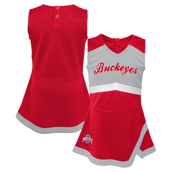 Girls Youth Scarlet Ohio State Buckeyes Cheer Captain Jumper Dress