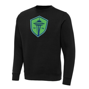 Men's Seattle Sounders FC Antigua Black Big & Tall Team Crest Victory Pullover Sweatshirt