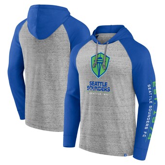 Men's Seattle Sounders FC Fanatics Steel Deflection Raglan Pullover Hoodie