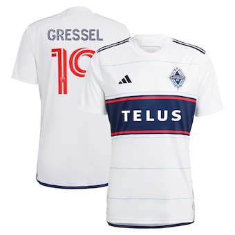 Men's Vancouver Whitecaps FC Julian Gressel adidas White 2023 Bloodlines - Replica Player Jersey