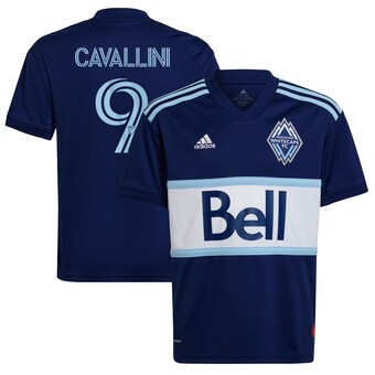 Youth Vancouver Whitecaps FC Lucas Cavallini adidas Navy - 2022 The Hoop x This City Replica Player Jersey