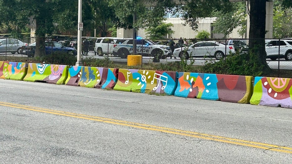 Police officers and detectives respond to the West End MARTA station in Atlanta on July 19, 2024.