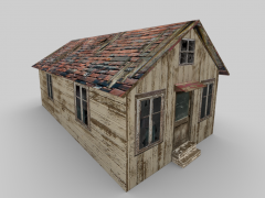 Abandoned Cottage House 3d model