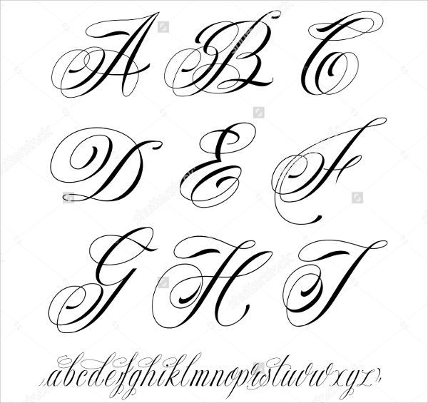 Fancy Cursive Tattoo Letters