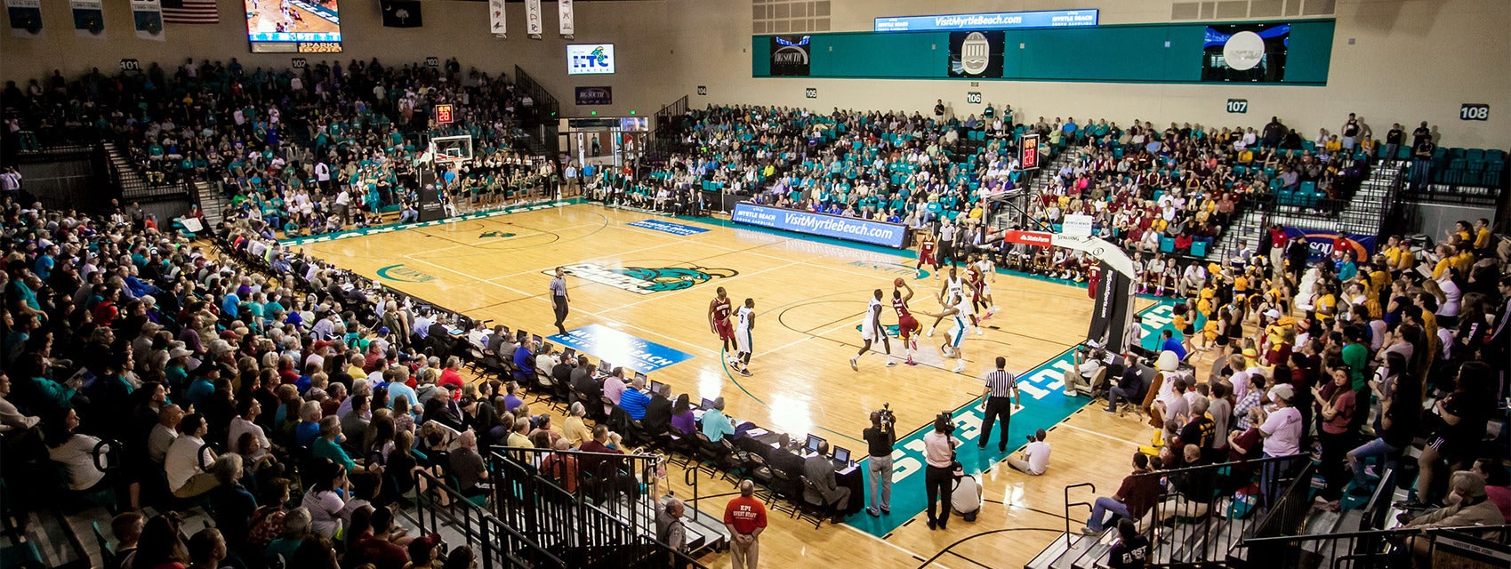 Coastal Carolina Basketball will be playing Jacksonville State Basketball at HTC Center in Conway