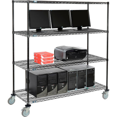 Nexel™ 4-Shelf Mobile Wire Computer LAN Workstation, 60