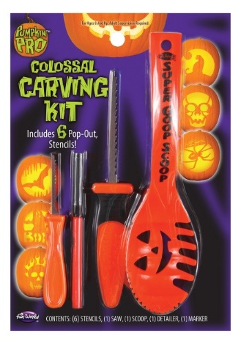 10 Piece Colossal Pumpkin Carving Kit - Orange