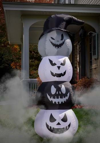 Black and White Stacked Jack O Lantern Inflatable 