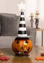 18" LED Jack O Lantern W/ Black and White Hat