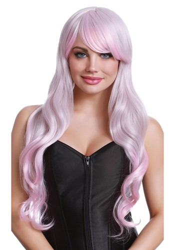 Pink/Gray Long Wavy Wig