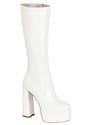 Patent White Platform Gogo Boots Single UPD