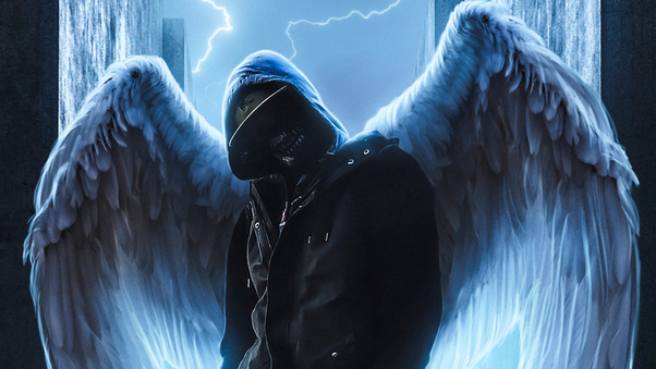 Hoodie Guy With Wings Wallpaper