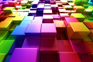 3d Colorful Cubes (1600x900) Resolution Wallpaper