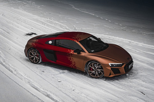 Audi R8 In Snow (1280x1024) Resolution Wallpaper