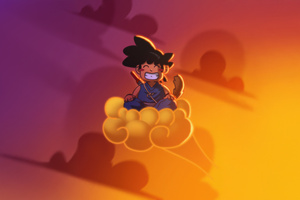 Baby Goku Takes Flight Wallpaper