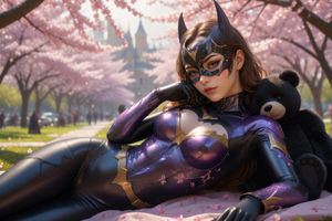 Batgirl Resting In The Park (1336x768) Resolution Wallpaper