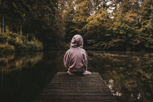 Child Sitting Pier Alone 5k (1280x720) Resolution Wallpaper