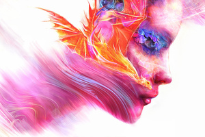 Colorful Women Face Artwork (1152x864) Resolution Wallpaper