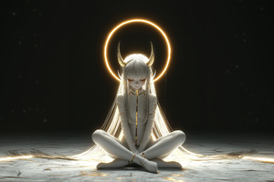 Girl In Peace (2048x2048) Resolution Wallpaper