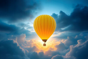 Golden Horizons Balloon Above The Sky (1280x720) Resolution Wallpaper