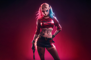 Harley Quinn Mad Girl (1366x768) Resolution Wallpaper