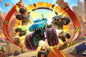 Hot Wheels Monster Trucks Stunt Mayhem (1360x768) Resolution Wallpaper