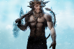 Kristofer Hivju Is Krampus In Red One Movie Wallpaper