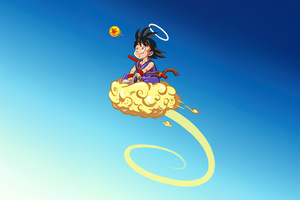 Little Goku Fly Away Wallpaper