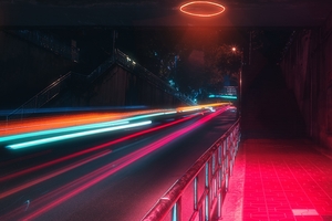 Long Exposure Lights Road 5k (1400x1050) Resolution Wallpaper