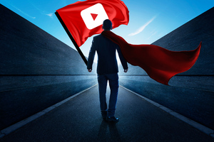 Man With Youtube Flag (1440x900) Resolution Wallpaper