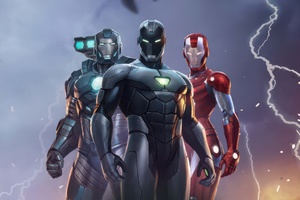 Marvel Future Fight X Iron Man Team (1920x1200) Resolution Wallpaper