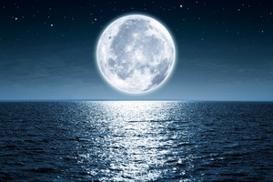 Moon Sea Night 5k (1440x900) Resolution Wallpaper