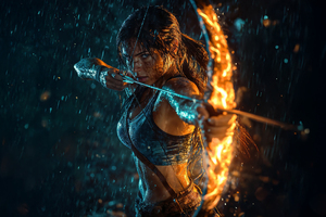 Tomb Raider Fighter (1366x768) Resolution Wallpaper