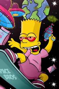 Bart Simpson Got High 5k (720x1280) Resolution Wallpaper