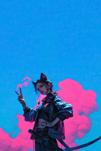 Cyber Cat Neon Rebellion (1080x2280) Resolution Wallpaper